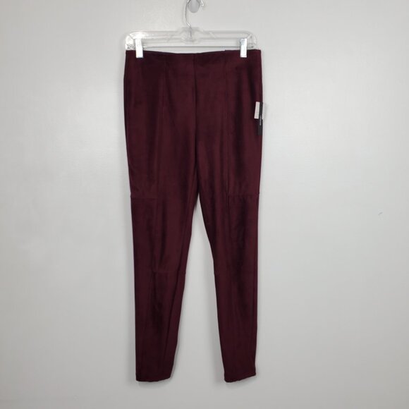 Worthington Maroon Berry Soft Brushed Faux Suede Leggings NEW NWT Size S - Picture 3 of 15